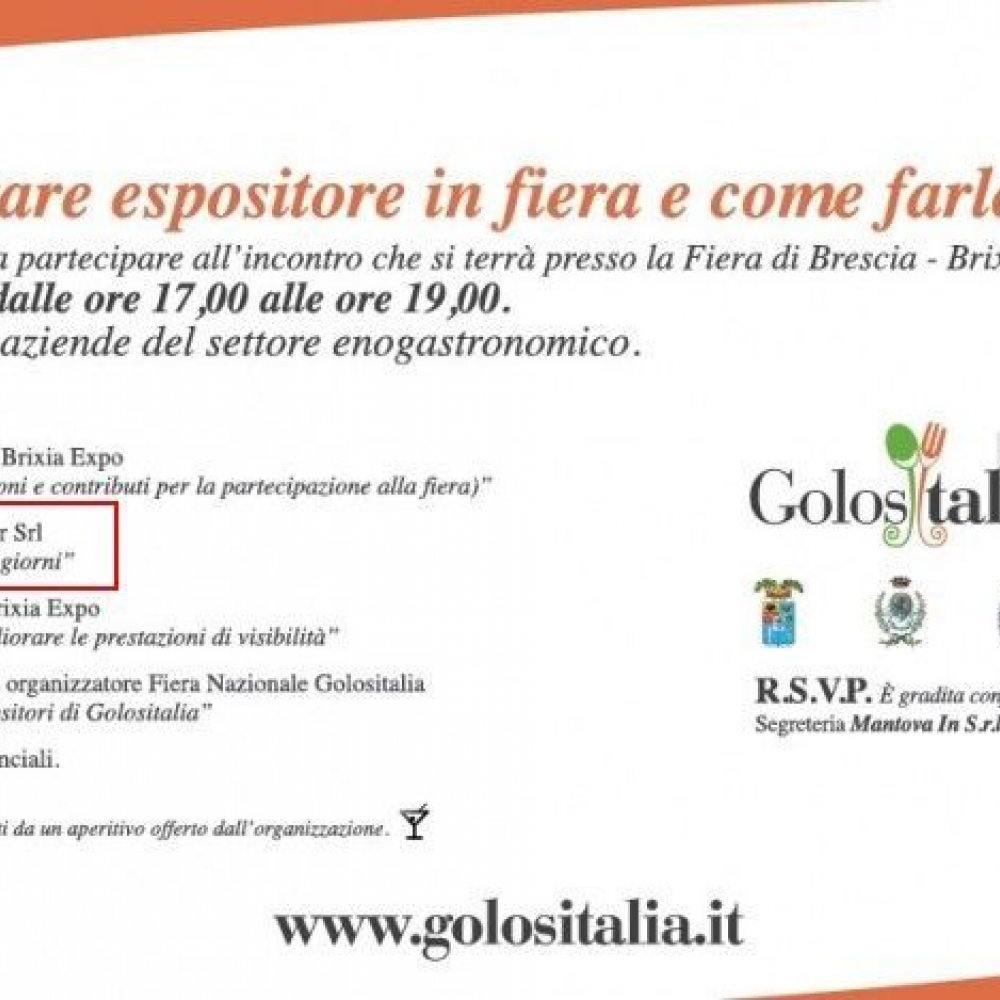 Stefano Violi parteciperà all'incontro di presentazione della Fiera Golositalia 2013